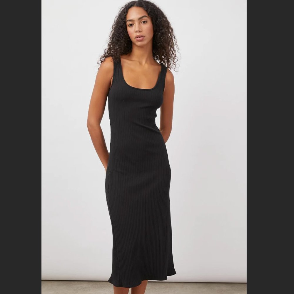 Abercrombie Ribbed Tank Midi Dress Dark Grey Size S